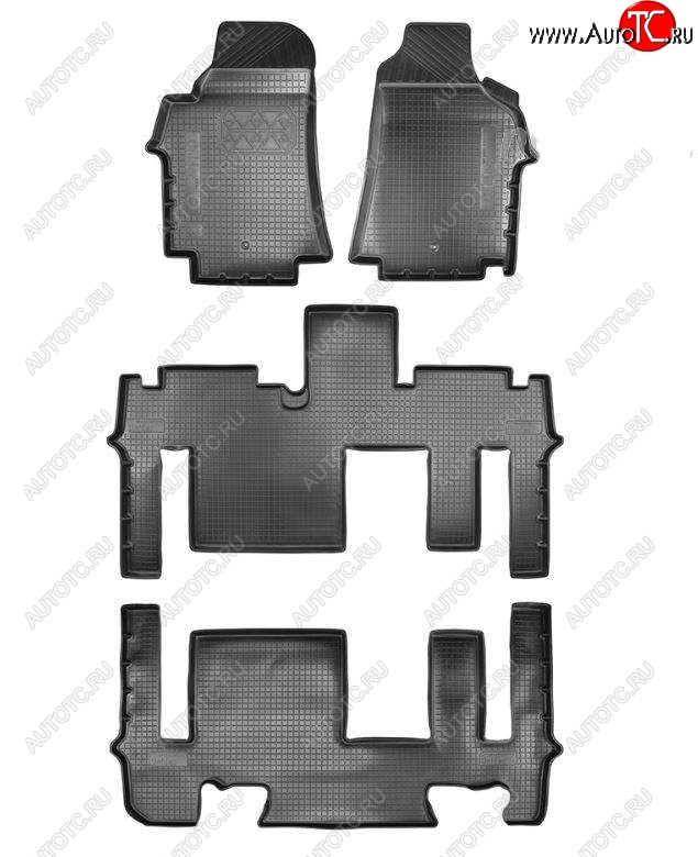 4 849 р. Коврики салонные Noplast (3 ряда) Hyundai Starex/Grand Starex/H1 TQ 2-ой рестайлинг (2017-2022) (Черный)  с доставкой в г. Йошкар-Ола