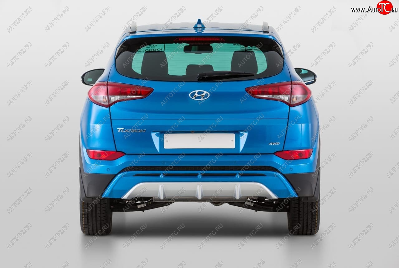 11 799 р. Накладка заднего бампера YT  Hyundai Tucson  TL (2015-2018) дорестайлинг (Неокрашенная)  с доставкой в г. Йошкар-Ола