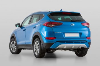 11 799 р. Накладка заднего бампера YT  Hyundai Tucson  TL (2015-2018) дорестайлинг (Неокрашенная)  с доставкой в г. Йошкар-Ола. Увеличить фотографию 4