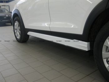 7 949 р. Накладки пластиковых порогов АВТОКРАТ Hyundai Tucson TL рестайлинг (2018-2021) (Неокрашенные)  с доставкой в г. Йошкар-Ола. Увеличить фотографию 2