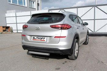 Защита заднего бампера Slitkoff (d57 мм) Hyundai (Хюндаи) Tucson (Туссон)  TL (2018-2021) TL рестайлинг