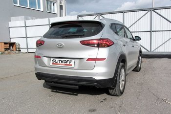 Защита заднего бампера Slitkoff (d57 мм) Hyundai (Хюндаи) Tucson (Туссон)  TL (2018-2021) TL рестайлинг