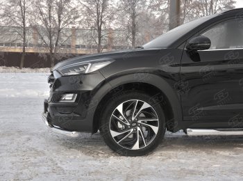 22 949 р. Защита переднего бампера (2 трубы Ø63 и 75х42 мм, нержавейка) Russtal Hyundai Tucson TL рестайлинг (2018-2021)  с доставкой в г. Йошкар-Ола. Увеличить фотографию 3