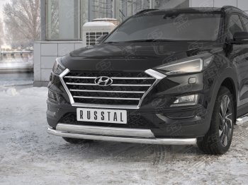 22 949 р. Защита переднего бампера (2 трубы Ø63 и 75х42 мм, нержавейка) Russtal Hyundai Tucson TL рестайлинг (2018-2021)  с доставкой в г. Йошкар-Ола. Увеличить фотографию 4