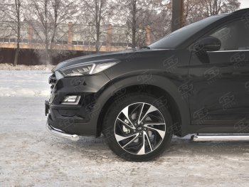 15 549 р. Защита переднего бампера (Ø 63 мм, нержавейка) SLITKOFF Hyundai Tucson TL рестайлинг (2018-2021)  с доставкой в г. Йошкар-Ола. Увеличить фотографию 3