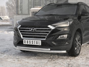 17 899 р. Защита переднего бампера (2 трубы Ø63 и 42 мм, нержавейка) SLITKOFF  Hyundai Tucson  TL (2018-2021) рестайлинг  с доставкой в г. Йошкар-Ола. Увеличить фотографию 4