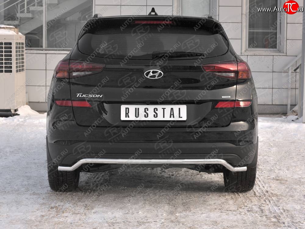 14 899 р. Защита заднего бампера (Ø42 мм волна, нержавейка) SLITKOFF Hyundai Tucson TL рестайлинг (2018-2021)  с доставкой в г. Йошкар-Ола