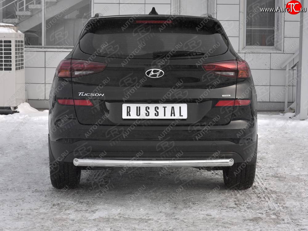 14 899 р. Защита заднего бампера (Ø63 мм, нержавейка) SLITKOFF Hyundai Tucson TL рестайлинг (2018-2021)  с доставкой в г. Йошкар-Ола