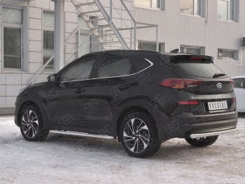 14 899 р. Защита заднего бампера (Ø63 мм, нержавейка) SLITKOFF Hyundai Tucson TL рестайлинг (2018-2021)  с доставкой в г. Йошкар-Ола. Увеличить фотографию 2