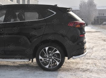 15 349 р. Защита заднего бампера (Ø63 мм, нержавейка) RUSSTAL  Hyundai Tucson  TL (2018-2021) рестайлинг  с доставкой в г. Йошкар-Ола. Увеличить фотографию 2