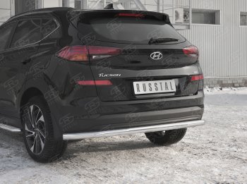 15 349 р. Защита заднего бампера (Ø63 мм, нержавейка) RUSSTAL  Hyundai Tucson  TL (2018-2021) рестайлинг  с доставкой в г. Йошкар-Ола. Увеличить фотографию 3