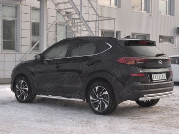 16 999 р. Защита заднего бампера (Ø63/42 мм, нержавейка) SLITKOFF Hyundai Tucson TL рестайлинг (2018-2021)  с доставкой в г. Йошкар-Ола. Увеличить фотографию 2