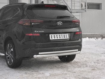 16 999 р. Защита заднего бампера (Ø63/42 мм, нержавейка) SLITKOFF Hyundai Tucson TL рестайлинг (2018-2021)  с доставкой в г. Йошкар-Ола. Увеличить фотографию 3