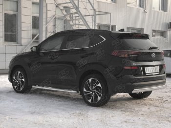 14 999 р. Защита заднего бампера (Ø75x42 мм, нержавейка) Russtal Hyundai Tucson TL рестайлинг (2018-2021)  с доставкой в г. Йошкар-Ола. Увеличить фотографию 2