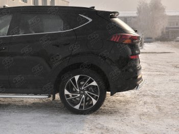 14 999 р. Защита заднего бампера (Ø75x42 мм, нержавейка) Russtal Hyundai Tucson TL рестайлинг (2018-2021)  с доставкой в г. Йошкар-Ола. Увеличить фотографию 3