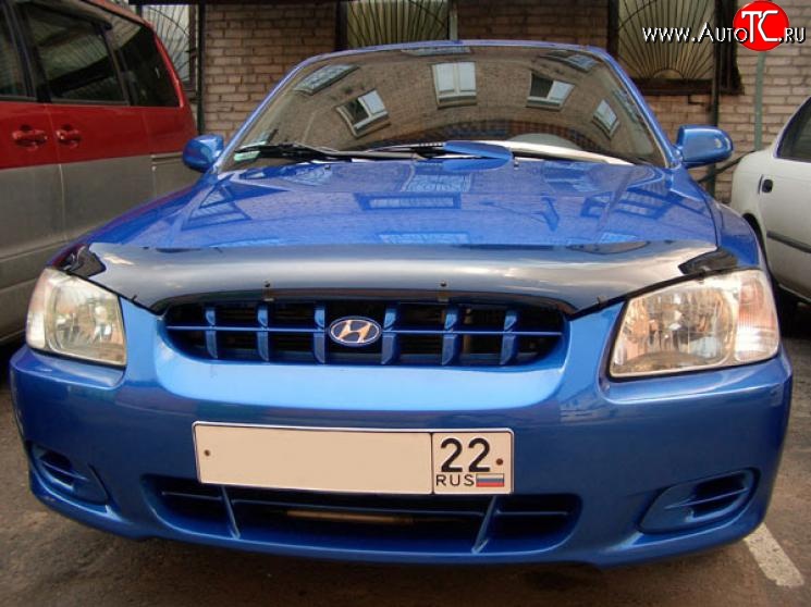 2 699 р. Дефлектор капота NovLine Hyundai Accent седан ТагАЗ (2001-2012)  с доставкой в г. Йошкар-Ола