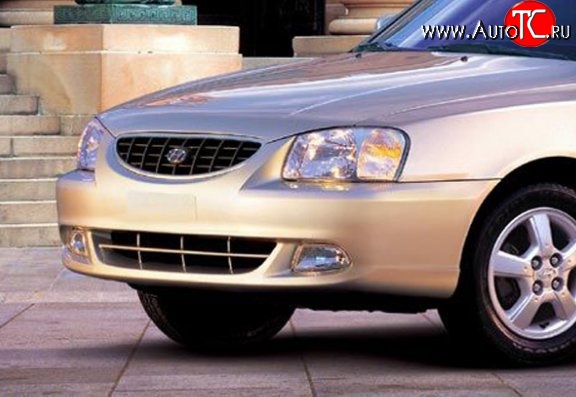 3 599 р. Передний бампер Стандартный Hyundai Accent седан ТагАЗ (2001-2012) (Окрашенный)  с доставкой в г. Йошкар-Ола