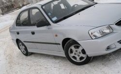 4 099 р. Пороги накладки Style  Hyundai Accent  седан ТагАЗ (2001-2012) (Неокрашенные)  с доставкой в г. Йошкар-Ола. Увеличить фотографию 2