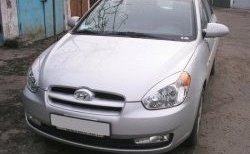 1 649 р. Реснички на фары CT v1 Hyundai Accent MC хэтчбек (2005-2011) (Неокрашенные)  с доставкой в г. Йошкар-Ола. Увеличить фотографию 3