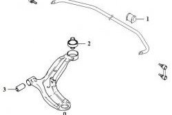 719 р. Полиуретановый сайлентблок нижнего рычага передней подвески (задний) Точка Опоры Hyundai Accent седан ТагАЗ (2001-2012)  с доставкой в г. Йошкар-Ола. Увеличить фотографию 2