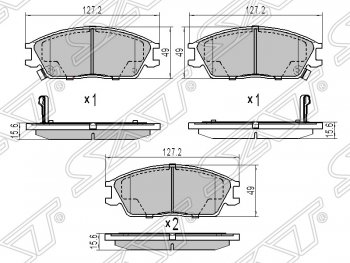 Колодки тормозные SAT (передние) Hyundai Accent седан ТагАЗ (2001-2012)