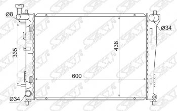 5 799 р. Радиатор двигателя  SAT (трубчатый, 1.4/1.6/2.0, АКПП) Hyundai I30 FD универсал дорестайлинг (2007-2010)  с доставкой в г. Йошкар-Ола. Увеличить фотографию 1