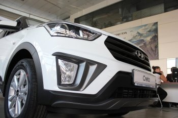 5 649 р. Накладка на передний бампер АвтоКрат Hyundai Creta GS дорестайлинг (2015-2019) (Неокрашенная)  с доставкой в г. Йошкар-Ола. Увеличить фотографию 2