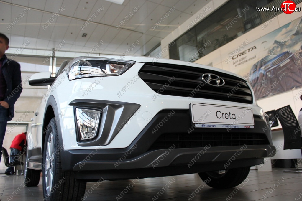 5 649 р. Накладка на передний бампер АвтоКрат Hyundai Creta GS дорестайлинг (2015-2019) (Неокрашенная)  с доставкой в г. Йошкар-Ола