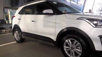 7 349 р. Пластиковые пороги АвтоКрат Hyundai Creta GS рестайлинг (2019-2021) (Неокрашенные)  с доставкой в г. Йошкар-Ола. Увеличить фотографию 2