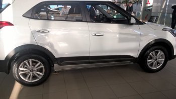 7 349 р. Пластиковые пороги АвтоКрат Hyundai Creta GS рестайлинг (2019-2021) (Неокрашенные)  с доставкой в г. Йошкар-Ола. Увеличить фотографию 3