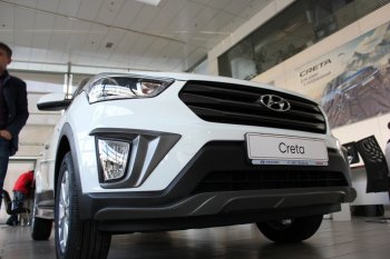 2 269 р. Накладки на ПТФ АвтоКрат Hyundai Creta GS дорестайлинг (2015-2019) (Неокрашенные)  с доставкой в г. Йошкар-Ола. Увеличить фотографию 3