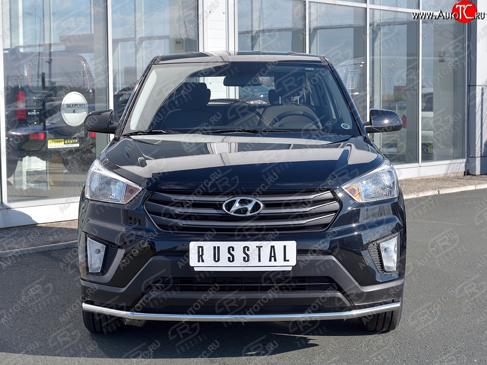 15 599 р. Защита переднего бампера (Ø42 мм, нержавейка) SLITKOFF Hyundai Creta GS дорестайлинг (2015-2019)  с доставкой в г. Йошкар-Ола