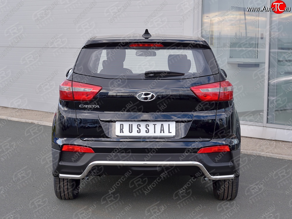 13 999 р. Защита заднего бампера (Ø42 мм волна, нержавейка) SLITKOFF  Hyundai Creta  GS (2015-2021) дорестайлинг, рестайлинг  с доставкой в г. Йошкар-Ола