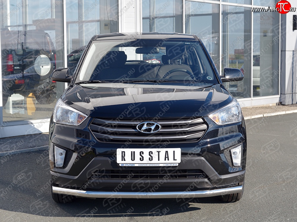 17 349 р. Защита переднего бампера (Ø63 мм, нержавейка) SLITKOFF Hyundai Creta GS дорестайлинг (2015-2019)  с доставкой в г. Йошкар-Ола