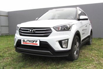 Защита переднего бампер из трубы d42 Slitkoff (дуга) Hyundai Creta GS дорестайлинг (2015-2019)