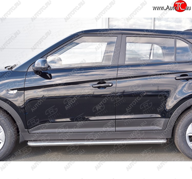 38 999 р. Порожки для ног (труба Ø42) SLITKOFF Hyundai Creta GS дорестайлинг (2015-2019) (Вариант 3 (лист нерж, проф. нерж))  с доставкой в г. Йошкар-Ола