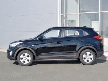 18 349 р. Защита порогов из круглой трубы d42 мм SLITKOFF v3 Hyundai Creta GS дорестайлинг (2015-2019)  с доставкой в г. Йошкар-Ола. Увеличить фотографию 3