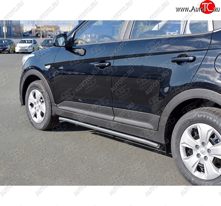 18 349 р. Защита порогов из круглой трубы d42 мм SLITKOFF v3 Hyundai Creta GS дорестайлинг (2015-2019)  с доставкой в г. Йошкар-Ола