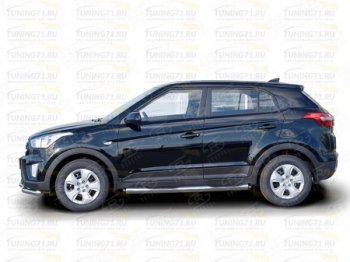 12 499 р. Защита порогов с пластиковыми вставками для ног SLITKOFF Hyundai Creta GS дорестайлинг (2015-2019)  с доставкой в г. Йошкар-Ола. Увеличить фотографию 5