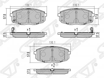 889 р. Колодки тормозные передние SAT  Hyundai Creta  GS (2015-2021), Hyundai I30  FD (2007-2012), KIA Ceed  1 ED (2006-2012)  с доставкой в г. Йошкар-Ола. Увеличить фотографию 1