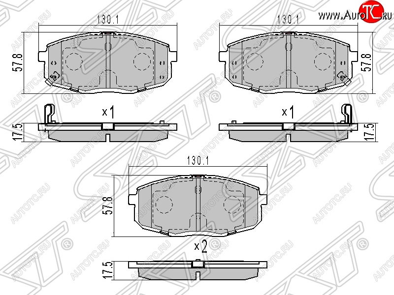 899 р. Колодки тормозные передние SAT Hyundai I30 FD хэтчбек дорестайлинг (2007-2010)  с доставкой в г. Йошкар-Ола