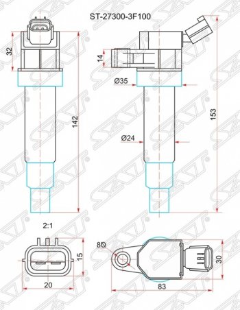 Катушка зажигания SAT Hyundai IX35 LM рестайлинг (2013-2018)