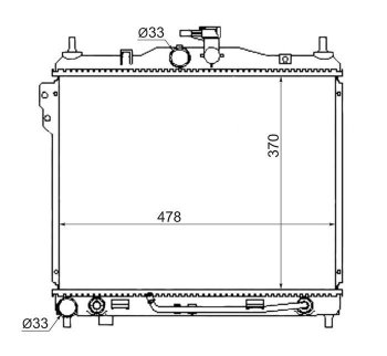 Радиатор двигателя SAT (трубчатый, 1.3/1.4/1.6, АКПП) Hyundai Getz TB хэтчбэк 5 дв. дорестайлинг (2002-2005)
