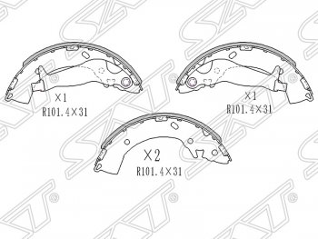 1 399 р. Колодки тормозные SAT (задние) Hyundai Getz TB хэтчбэк 5 дв. дорестайлинг (2002-2005)  с доставкой в г. Йошкар-Ола. Увеличить фотографию 1