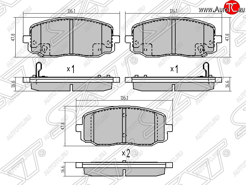 1 129 р. Колодки тормозные SAT (передние) KIA Picanto 1 SA хэтчбэк 5 дв. дорестайлинг (2003-2007)  с доставкой в г. Йошкар-Ола