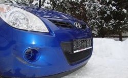 1 469 р. Сетка на бампер Russtal (черная) Hyundai i20 PB хэтчбэк дорестайлинг (2008-2012)  с доставкой в г. Йошкар-Ола. Увеличить фотографию 3