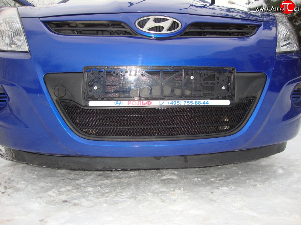 1 469 р. Сетка на бампер Russtal (черная) Hyundai i20 PB хэтчбэк дорестайлинг (2008-2012)  с доставкой в г. Йошкар-Ола