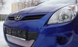 1 539 р. Сетка на бампер Russtal (хром) Hyundai i20 PB хэтчбэк дорестайлинг (2008-2012)  с доставкой в г. Йошкар-Ола. Увеличить фотографию 3