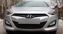 1 839 р. Сетка на бампер Russtal (черная) Hyundai I30 2 GD дорестайлинг универсал (2011-2015)  с доставкой в г. Йошкар-Ола. Увеличить фотографию 2