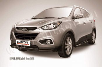 Защита переднего бампера из труб d57+d42 Slitkoff Hyundai IX35 LM рестайлинг (2013-2018)